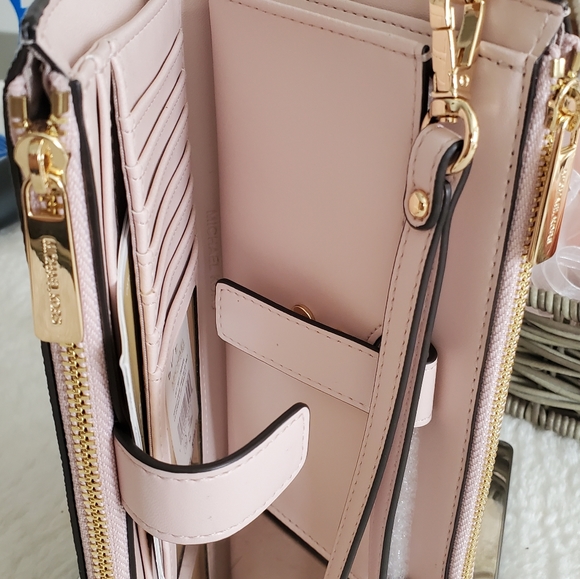 New 🎀 MICHAEL KORS Purse Set Tote LG Vanilla & pink - Picture 11 of 15